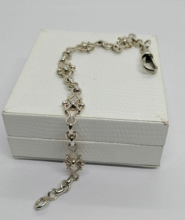 Bracelet argent, maille original et goupillon, vers 1920. – Image 2