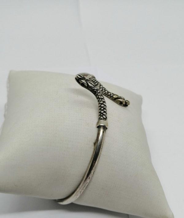 Bracelet argent, serpent à deux têtes. – Image 2