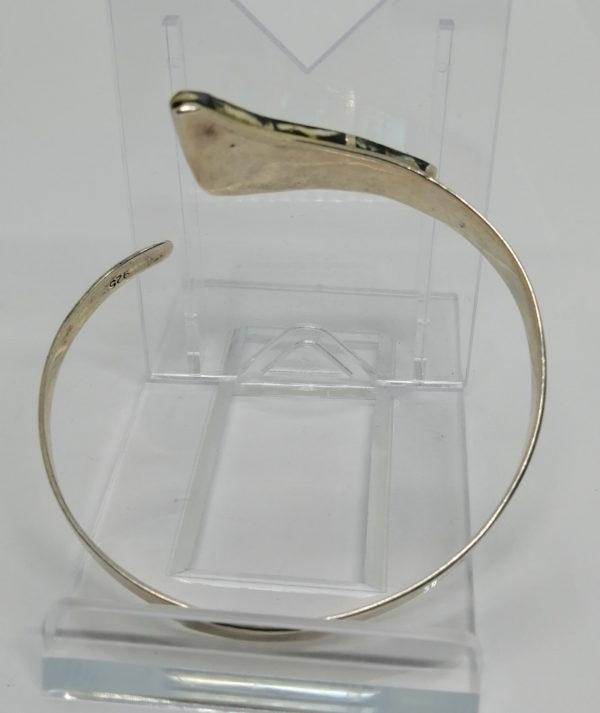 Bracelet argent, jonc ouvert et plaques de nacres colorées. – Image 5