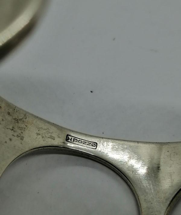 Bracelet argent, ajouré et courant minimaliste, signé H. Pozzo, Français vers 1970. – Image 5