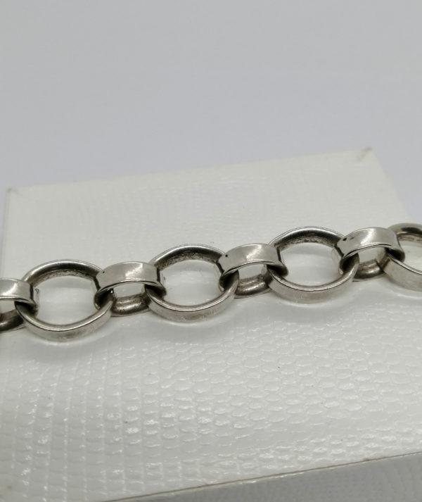 Bracelet argent, maille ovale pleine, de deux tailles différentes, vintage. – Image 3