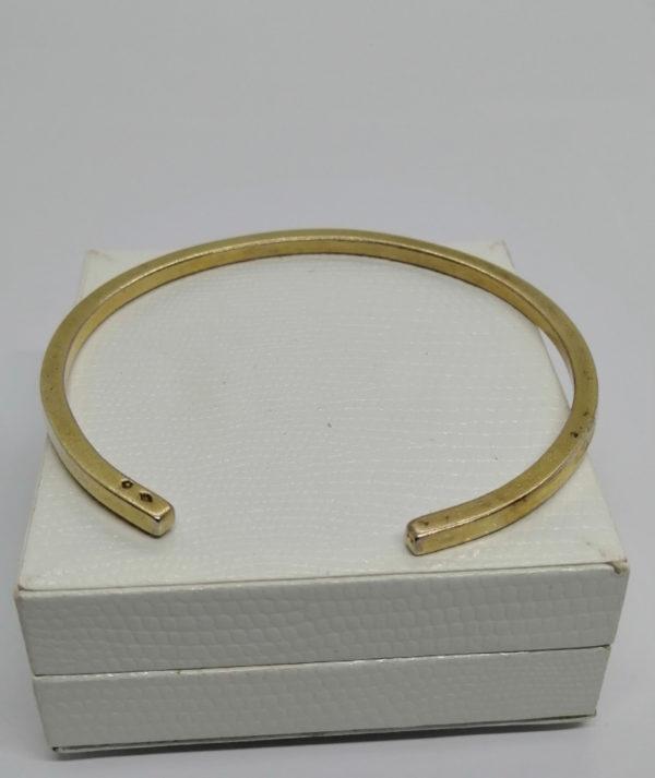Bracelet argent, jonc ouvert en vermeil, très sobre. – Image 4