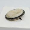 Broche, argent avec marcasites et camée en bakélite blanche. – Image 2
