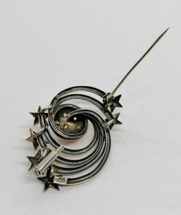 Broche or/argent façon planète, et étoiles filantes. – Image 4