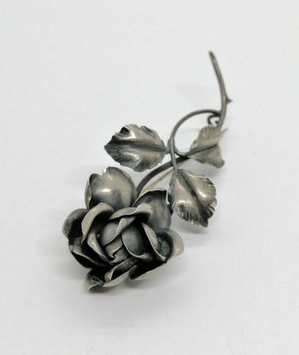 Broche argent, une rose de fabrication Strasbourgeoise, 1900. – Image 2