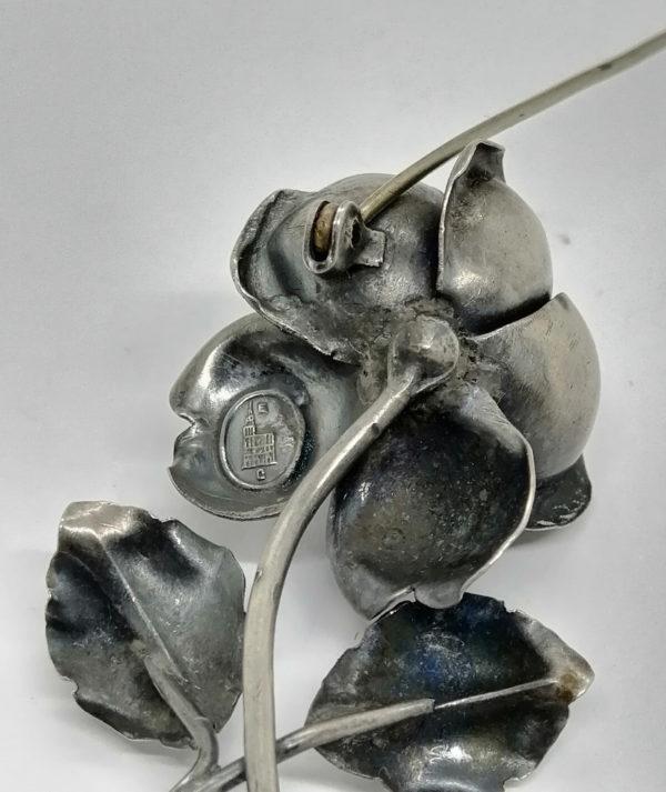 Broche argent, une rose de fabrication Strasbourgeoise, 1900. – Image 5