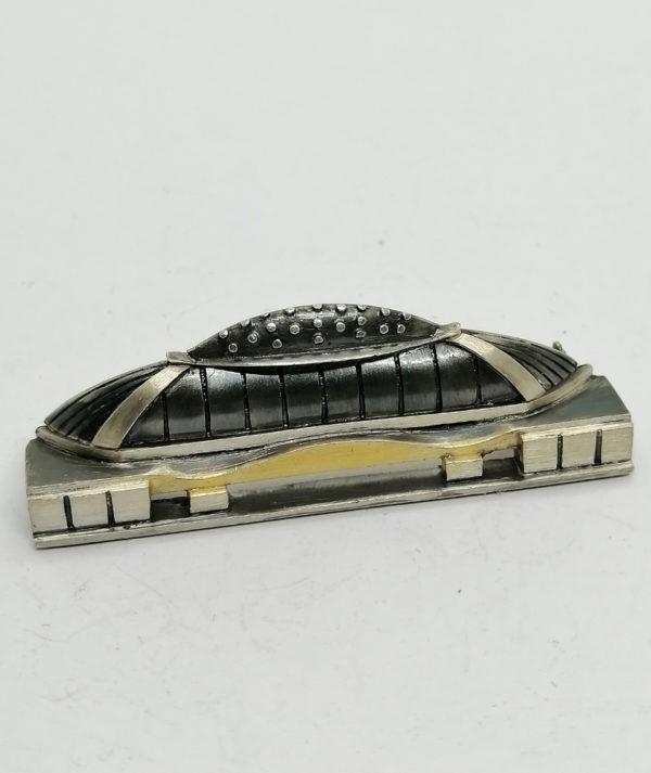 Broche argent, modèle très structuré façon art déco, Espagnole. – Image 2