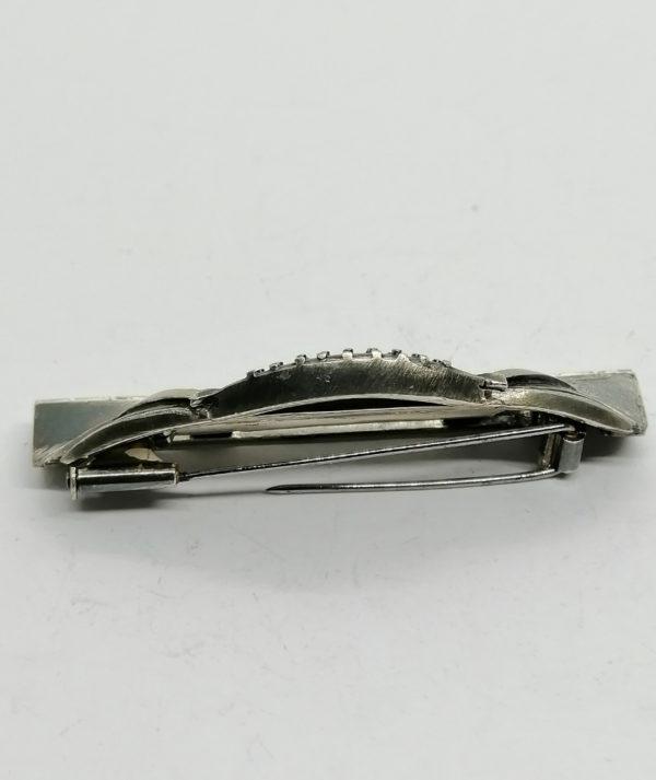 Broche argent, modèle très structuré façon art déco, Espagnole. – Image 3