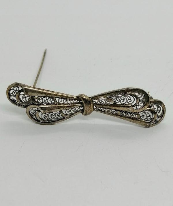 Broche argent, vermeil léger, travail de filigrané. – Image 2