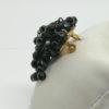 Broche laiton jaune et verre noir avec pampilles. – Image 2