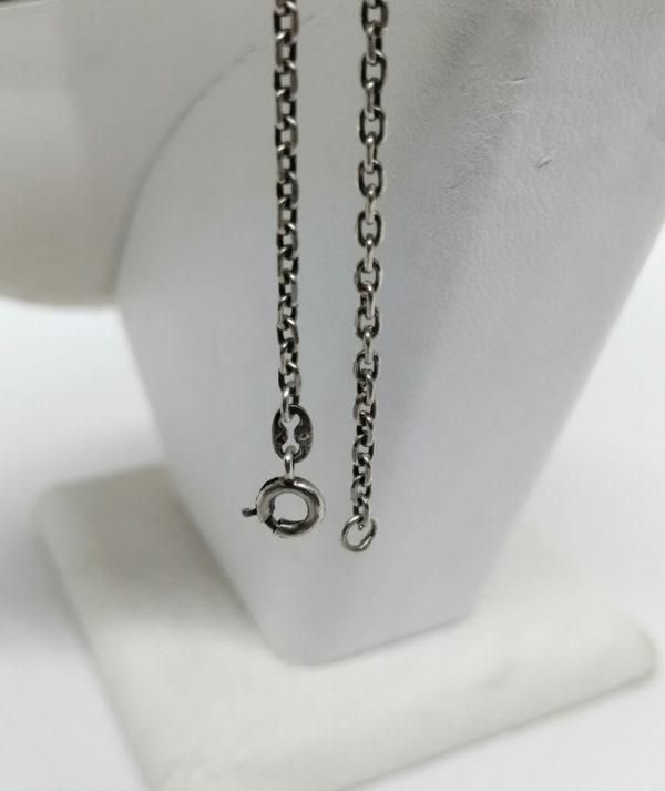 Collier argent, motif central de roses et feuillages, Art Nouveau. – Image 4