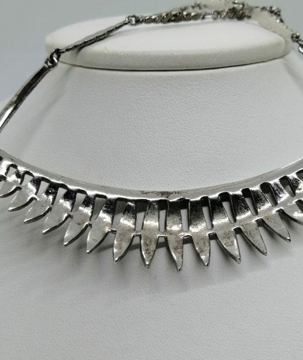 Collier argent, pendant façon diadème avec pavage de marcasites. – Image 5