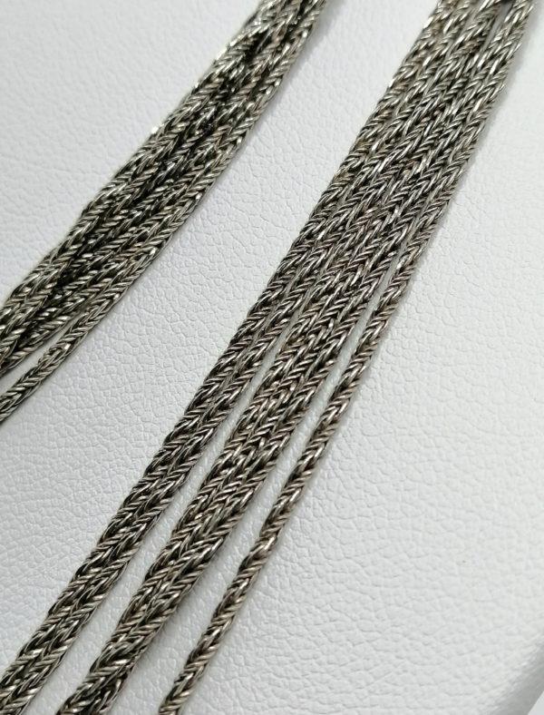 Collier argent , vintage, très long à plusieurs rangs, 1950-60. – Image 3