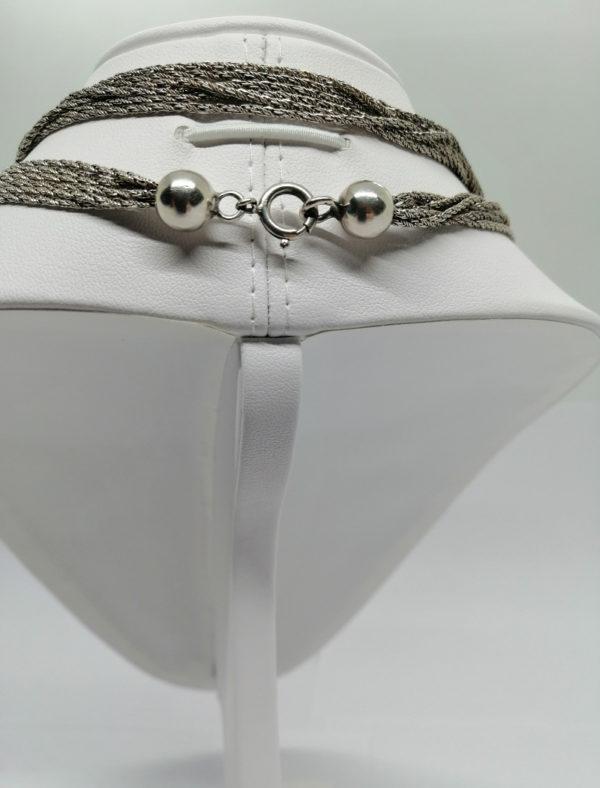 Collier argent , vintage, très long à plusieurs rangs, 1950-60. – Image 4