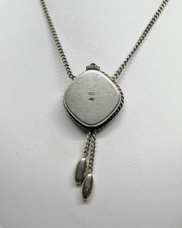 Collier argent vintage, avec montre mécanique comme pendant. – Image 4