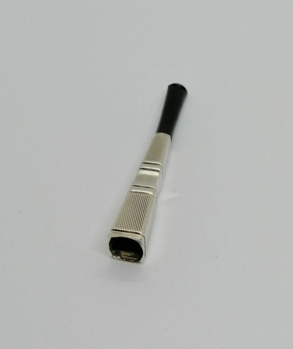 Fume-cigarette, argent, de forme carré et guilloché, bakélite, Art Déco. – Image 2