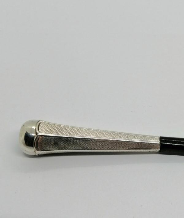 Fume-cigarette, argent guilloché, bakélite noir, Art Déco. – Image 3