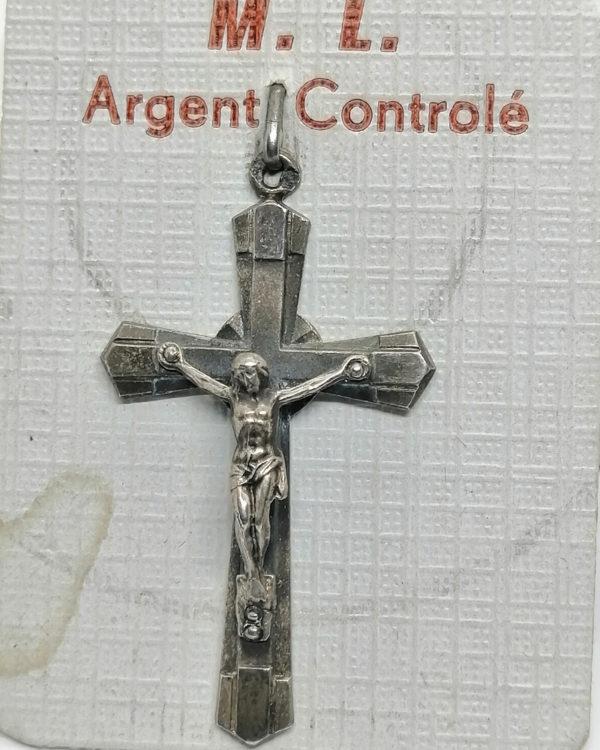 Pendentif argent, croix avec Christ grand modèle. – Image 2
