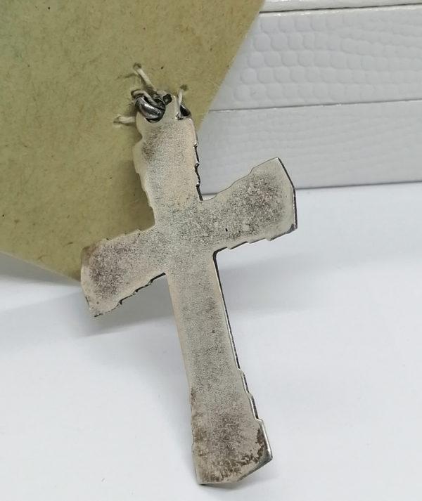Pendentif argent, croix avec motifs de blés. – Image 4