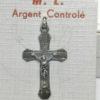 Pendentif argent, croix avec Christ en relief, petit modèle. – Image 2