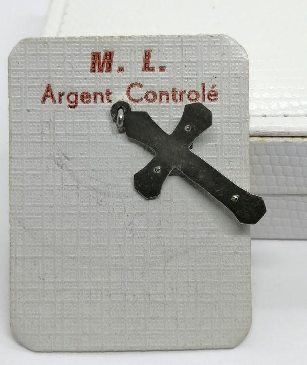 Pendentif argent, croix avec Christ en relief, petit modèle. – Image 4