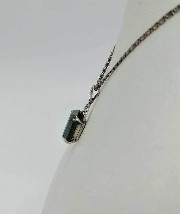 Pendentif argent, petite hématite et marcasites , Art Déco. – Image 2