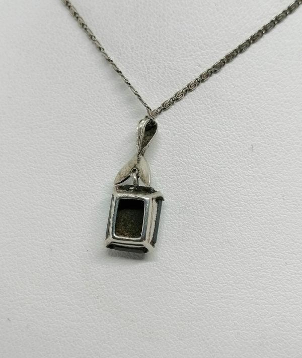 Pendentif argent, petite hématite et marcasites , Art Déco. – Image 3