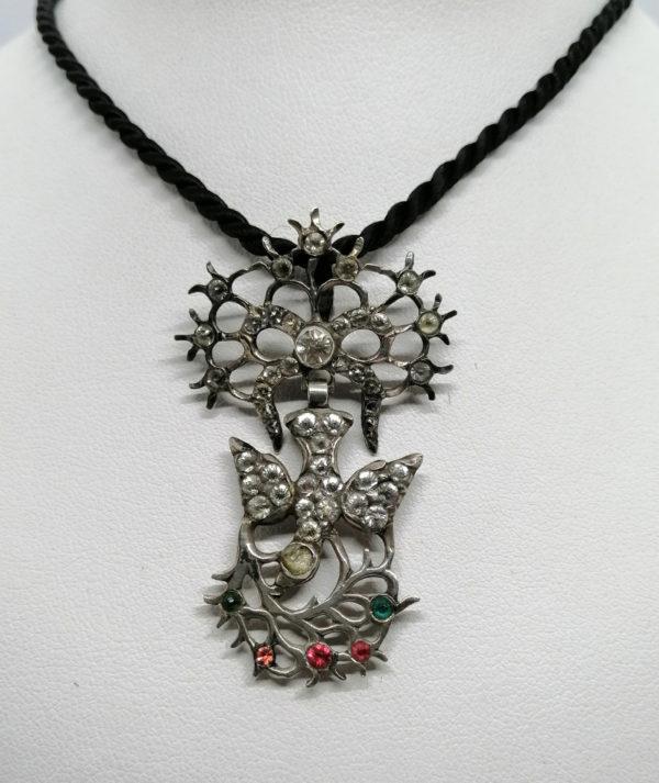 Pendentif argent, Saint-Esprit, bijou régional Normand, 19ième siècle.