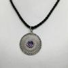 Pendentif argent, ajouré avec améthyste.