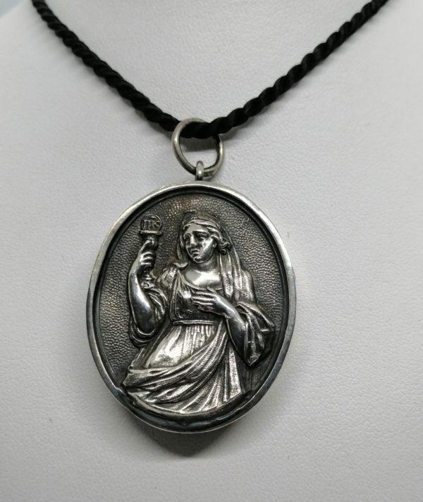 Pendentif argent, reliquaire de Saint Joseph, vers 1900.