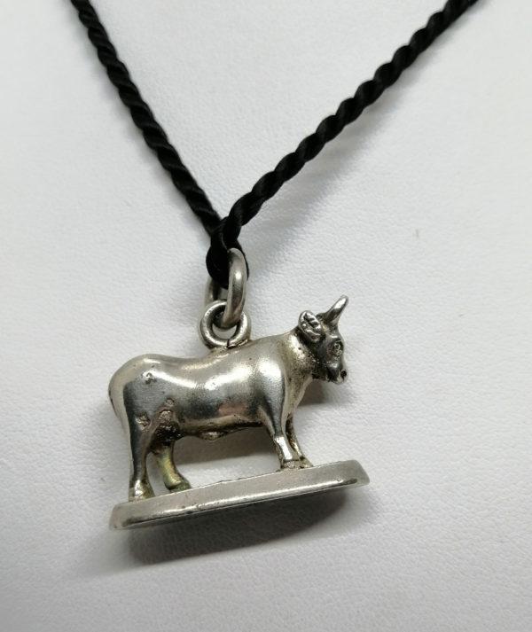 Pendentif argent, taureau avec socle à graver. – Image 4