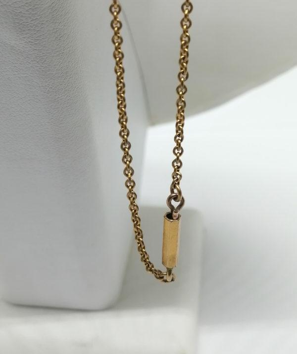 Pendentif, porte-photo en plaqué or et sa chaîne. – Image 6