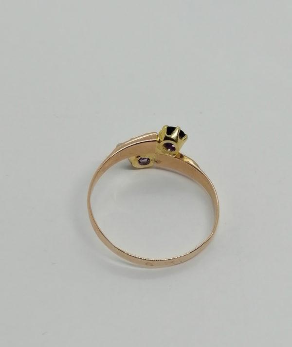 Bague en or rosé, sertie perles fines et améthystes, 1880. – Image 3