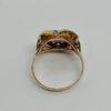 Bague en or rose, monture originale avec grenat à facettes, 1940-60. – Image 3