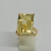 Bague en or avec grosse citrine naturelle, monture 1950-60.
