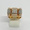 Bague or, bicolore, diamants, modèle fin art déco, 1925.