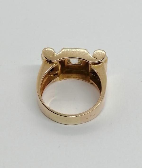 Bague or, bicolore, diamants, modèle fin art déco, 1925. – Image 3