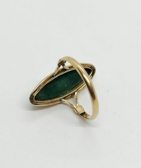 Bague en or, navette cabochon de malachite, 1920. – Image 3