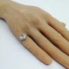 Bague en or, avec aigue-marine et pavage de roses de diamants, 1920. – Image 5