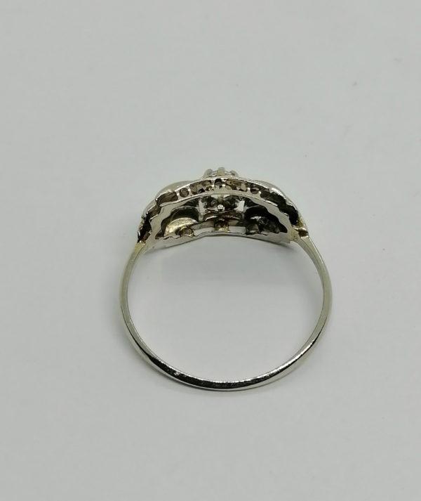 Bague en or gris, modèle art déco avec zirconium, 1930. – Image 3