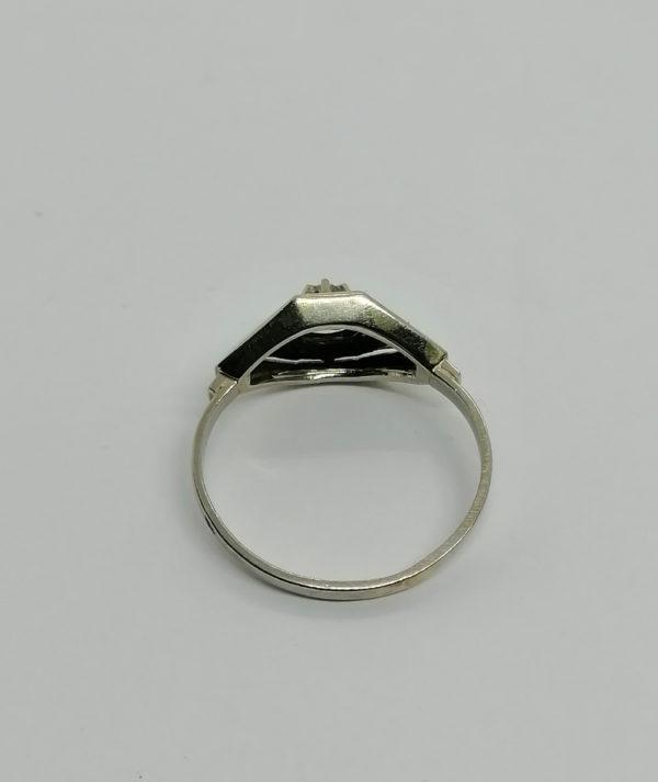 Bague en or gris, petite modèle art déco, avec diamant, 1930. – Image 3