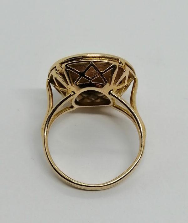 Bague en or , montée avec un pesso mexicain, 1950. – Image 3