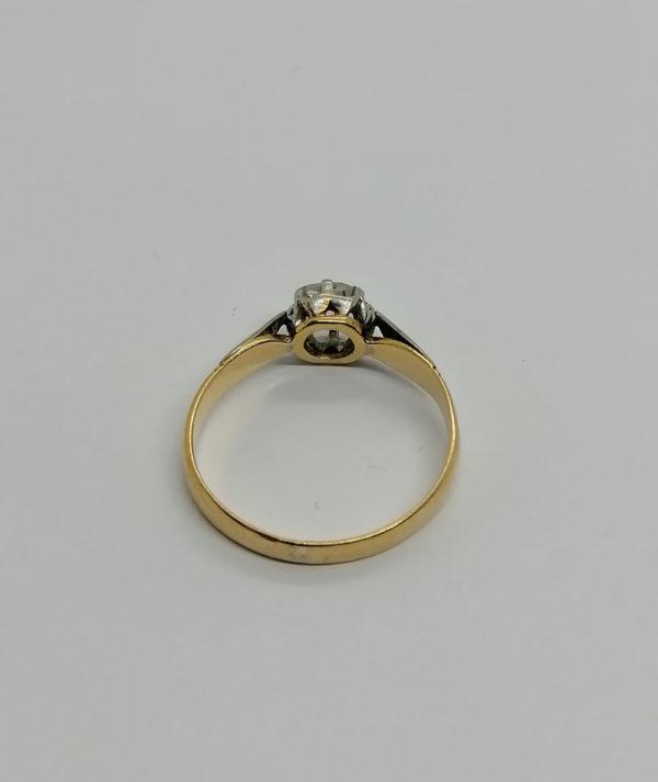 Bague en or bicolore, solitaire avec rose de diamant, Art Nouveau vers 1900. – Image 3
