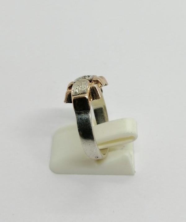 Bague or/argent, bicolore et pierre blanche, 1920-25. – Image 2