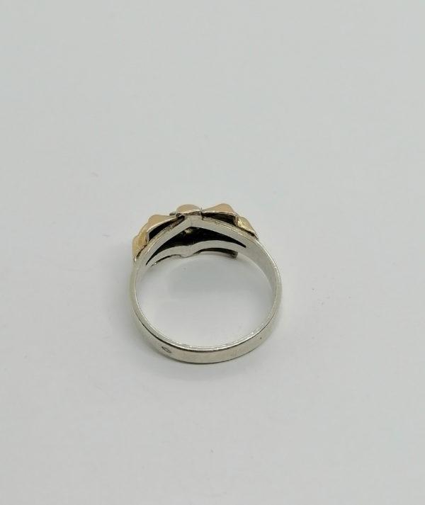 Bague or/argent, bicolore et pierre blanche, 1920-25. – Image 3