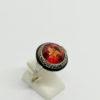 Bague argent, ronde, liseré d'émail noir et pierre de synthèse, Français vers 1925, Art Déco. – Image 2