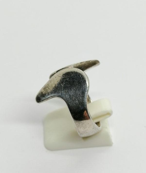 Bague argent, modèle style deux têtes d'oiseaux stylisé. – Image 2