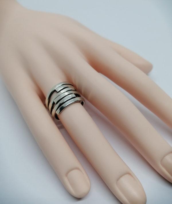 Bague argent, modèle façon multi anneaux. – Image 4