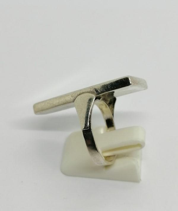 Bague argent, modèle en forme de trapèze. – Image 2