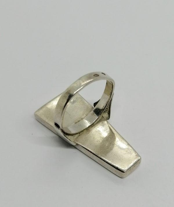 Bague argent, modèle en forme de trapèze. – Image 3